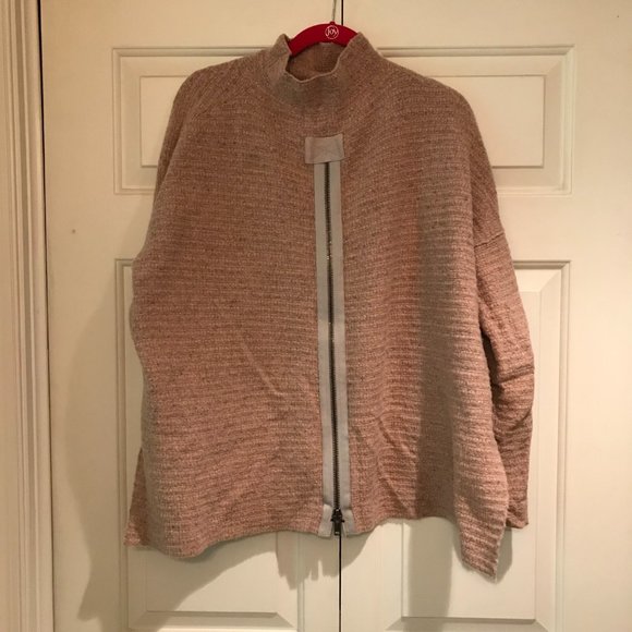 Free People Arctic Fox Zip Back Swing Sweater- Pink - Picture 3 of 5